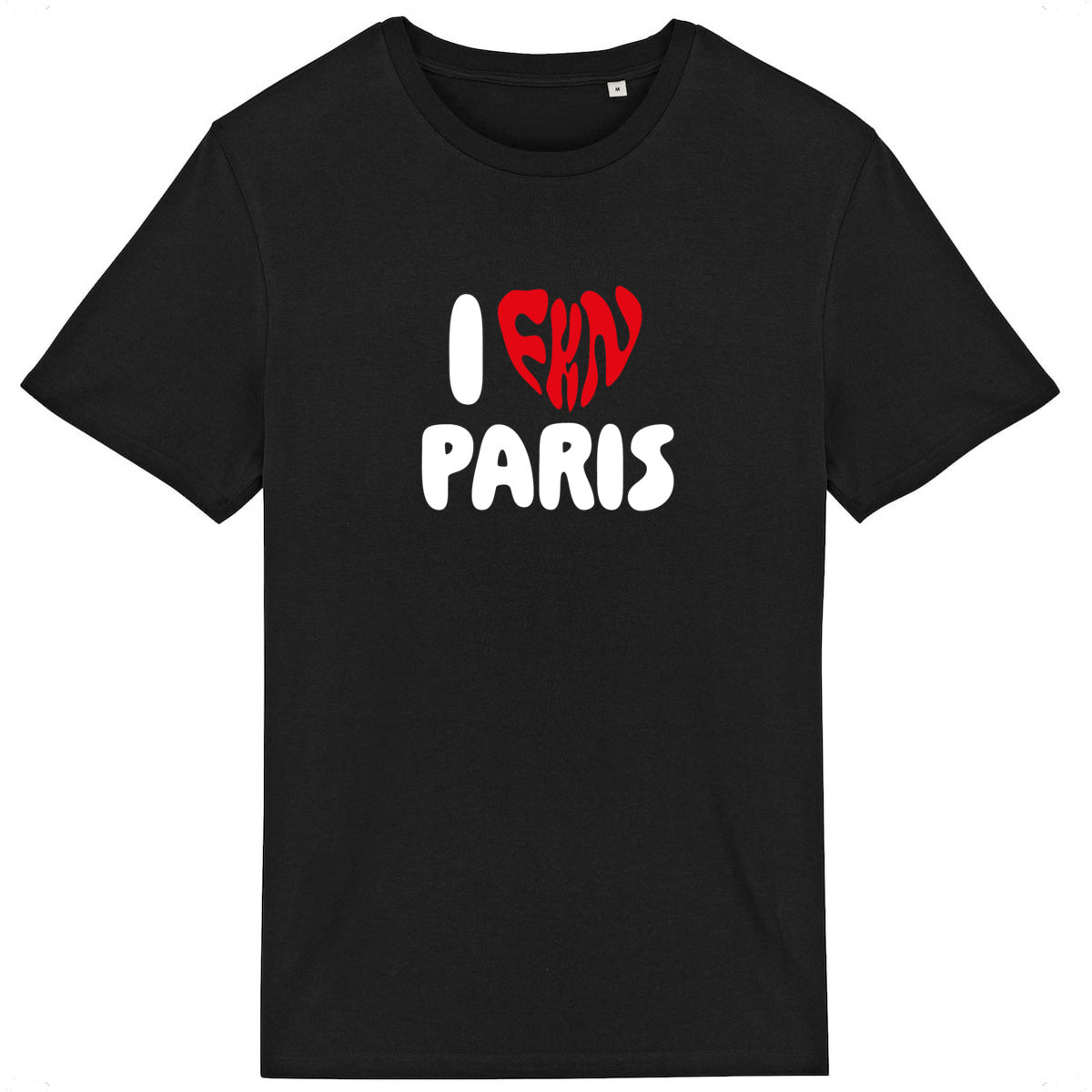 Lightweight unisex black T-shirt - I FKN LOVE PARIS
