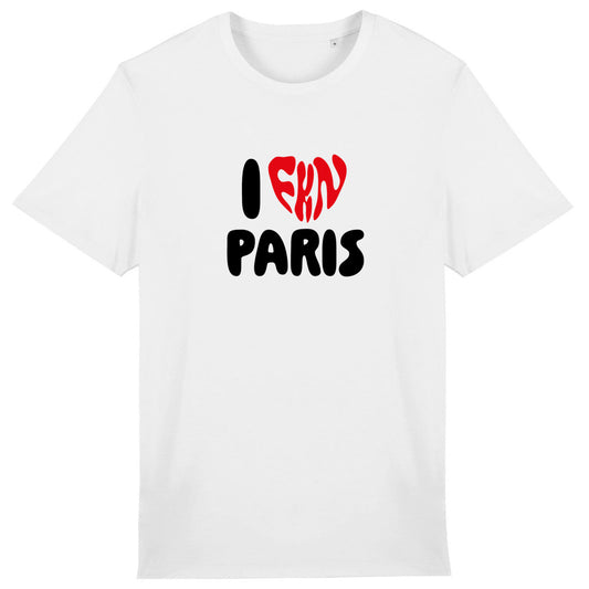 Lightweight unisex white T-shirt - I FKN LOVE PARIS