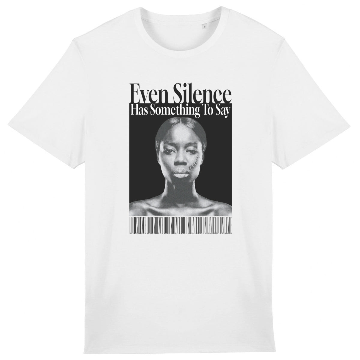 Lightweight unisex white T-shirt - Even Silence Has Something To Say