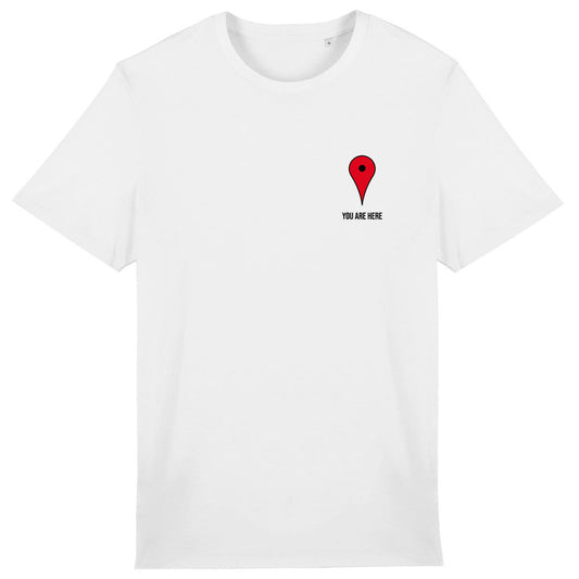 Lightweight unisex white T-shirt - You Are Here Design