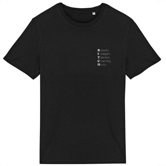 Lightweight Unisex Black T-Shirt - BITCH